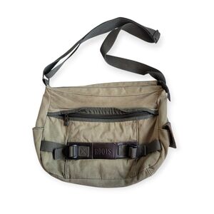90s Y2K Roots Canvas Messenger Bag Utility Olive Green Unisex